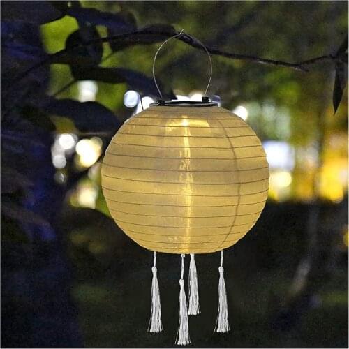 Outdoor LED Solar Lantern Lamp Festival Party Decor Event Hanging Light Chinese Paper Ball Lampions For Party Wedding Decor