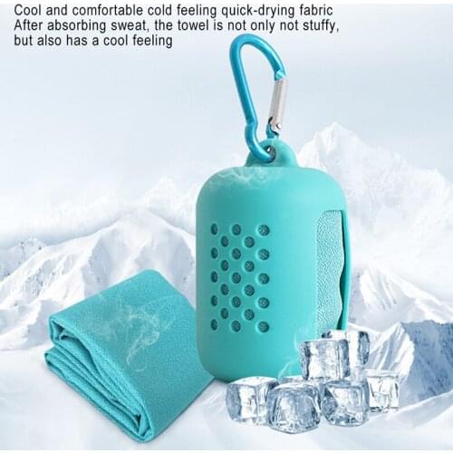 Fitness Running Quick Drying Microfiber Towel Sports Instant Cooling Ice Towel Portable Outdoor Travel Towel with Silicone Bag