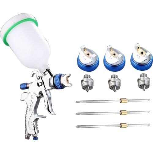 Professional HVLP 2008 Spay Gun 1.4/1.7/2.0mm 304 Stainless Steel Flexible Nozzle Gravity Airbrush Pneumatic Gun Car Painting
