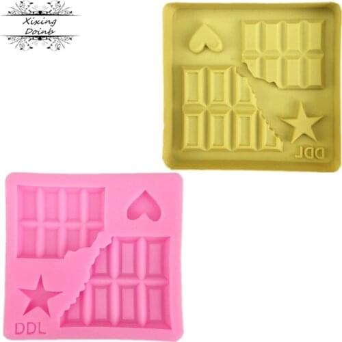 Homemade biscuit silicone mold Pentagram love shape chocolate cake decorating tool Candy Mold