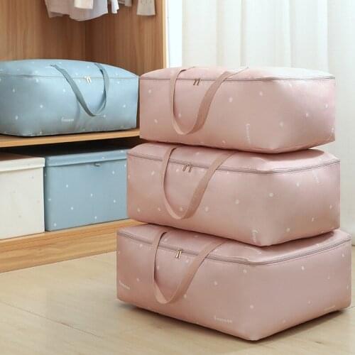 Clothes Quilt Storage Bag Organizer Large Capacity Satin Cloth Foldable Storage Bags With Zipper Closet Organizer Travel Home