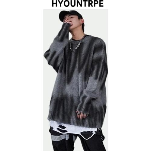 Mens Oversize Sweater Casual O-neck Knitted Tops Unisex Autumn Winter New Fashion Male Warm Hip Hop Loose Streetwear Sweaters