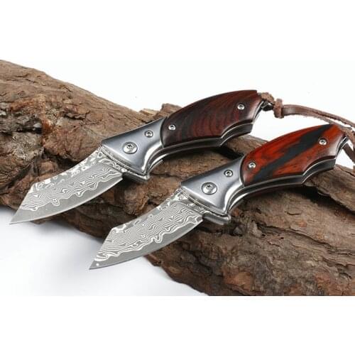 New High-Quality Damascus Steel Folding Knife Sharp Outdoor Survival Portable EDC Pocket Tool Camping Hunting Slicing Knife
