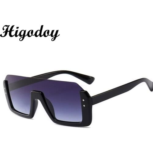 Higodoy Vintage Semi Rimless Sun Glasses Women Oversized Men Sunglasses Goggle Uv Protection Plastic Sunglass Ladies Mirror