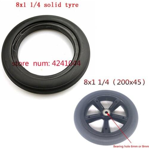 High quality 8 inch wheels 8x1 1/4 electric scooter solid tire 8*1 1/4 solid tire 200*45 non inflation solid tire 20x45 wheel