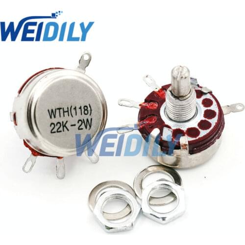 2PCS WTH118 22K 2W 1A Potentiometer New Authentic Variable Resistor VR Resistance 22K Ohm