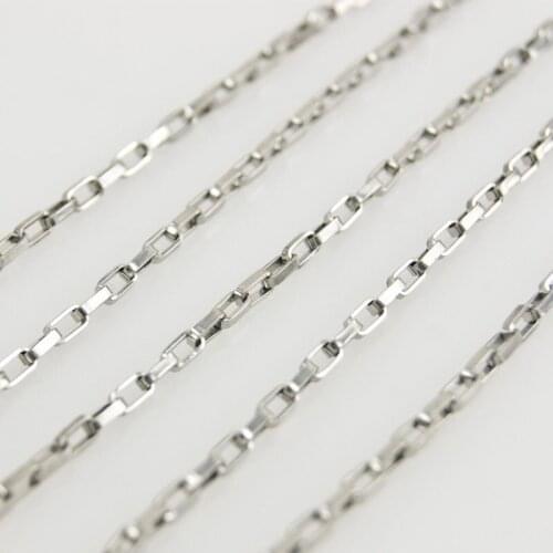 100% Stainless Steel 1.5 mm Width Long Box Chain Necklace For Men Acero Inoxidable Cadenas Chaine Metre Wholesale 100meters