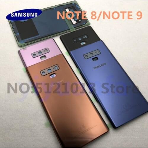 100% Original NEW Samsung Galaxy NOTE 8 N950 NOTE 9 N960 Battery Back Cover Door Housing + ear Camera Glass Lens Frame