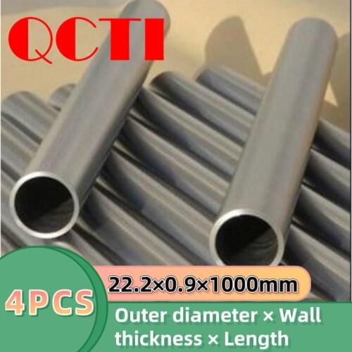 4Pcs Gr9 22.2×0.9×1000mm Industrial Ti Pipe Pure Titanium Hollow Tube Polished Seamless Titanium Tube for Bicycle or CP