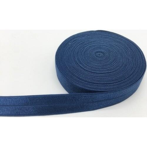 5 Yards 5/8"(15mm) Navy blue Multirole Fold Over Elastics Spandex Satin Band DIY Lace Sewing Trim