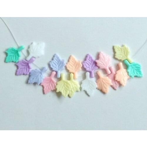 500pcs/lot Mixed Color Acrylic phoenix tree leaf Charm Pendant DIY for Wedding Home Party Decoration 12x18mm