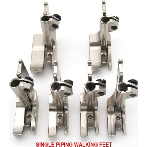 6SET Sewing Presser foot Smooth Bottom Welting Piping Walking Feet For JUKI CONSEW SINGER (S32 1/8"3/16"1/4"5/16"3/8"1/2")