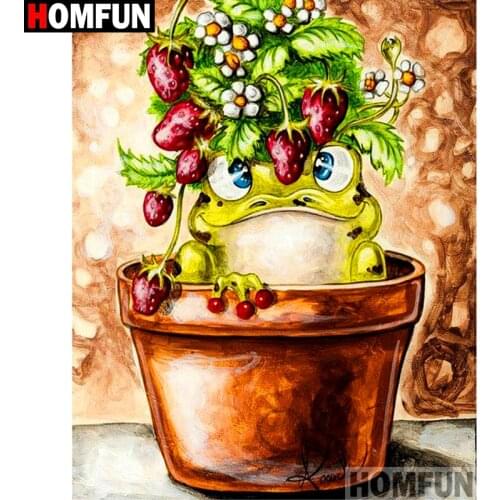 HOMFUN Full Square/Round Drill 5D DIY Diamond Painting "Cartoon frog" Embroidery Cross Stitch 3D Home Decor A13073