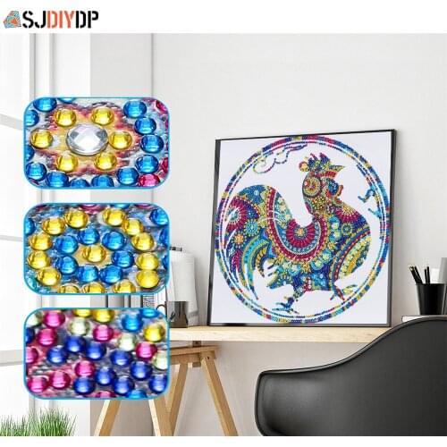 SJDIYDP 5D Special Shaped Diamond Painting Animal Handicraft Drill DIY Embroidery Cartoon Animal Crystal Mosaic Picture 30X30cm