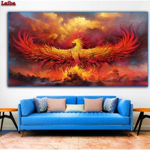 Large Diamond Painting animal 5D Phoenix DIY full square Diamond mosaic diamond embroidery Cross Stitch Home decor Gift puzzle