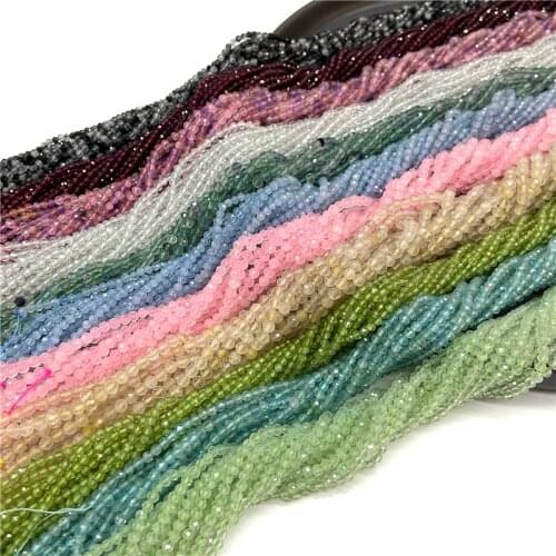 Small Rubys Bead Natural Stone Facted Black Spinal Sapphires 2 3 mm section Loose Beads for Jewelry Making Necklace DIY Bracelet