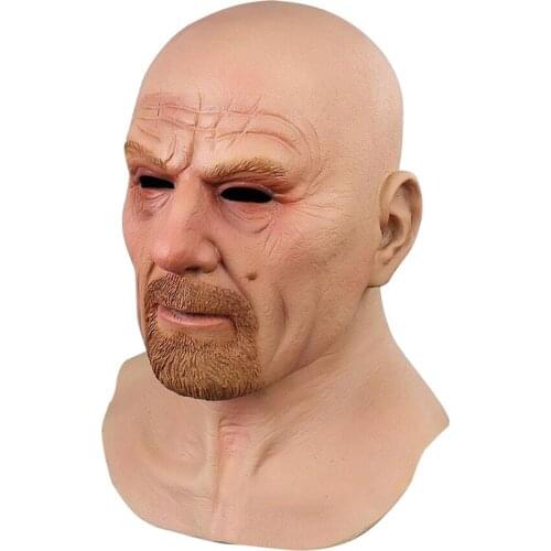 Old Man Face Cover Halloween 3d Latex Head Cosplay Masque Masquerade Adult Halloween Party Halloween Headgear