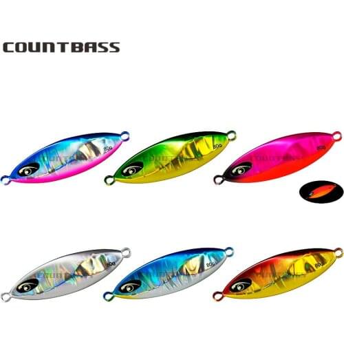 COUNTBASS 6PCS 20g 30g 45g 60g S2 Short Slow Pitch Metal Jigs Fishing Lure with Luminous Eye Lead Jigging Lures Anglers Chooice