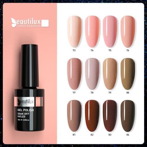 Beautilux Nail Gel Polish Skin Pink Beige Color Collection Salon Nails Art Gels Varnish UV LED Office Nail Lacquer Supply 10ml