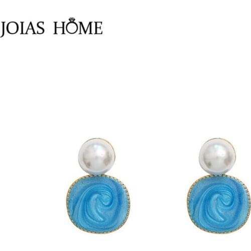 JoiasHome Simple Design Silver 925 Jewelry Pearl Earrings for Women Short Ear drops Trendy Female Party Fine Jewelry Wholesale