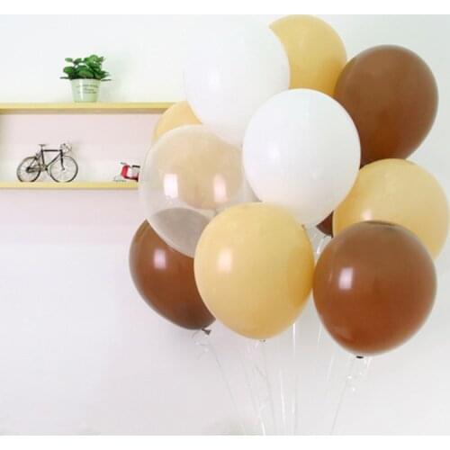 Coffee brown skin white balloon Backdrop Garland helium air globos wedding valentines romantic bedroom decoration birthday party