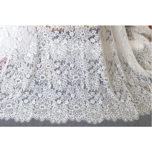 3M French Eyelash Lace Fabric Black Chantilly Embroidered Diy Exquisite Lace Embroidery Clothes Wedding Dress Accessories