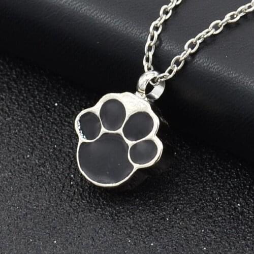 Best Selling Couple Pet Dog Paw Print Cremation Urn Pendant Souvenir Perfume Bottle Necklace