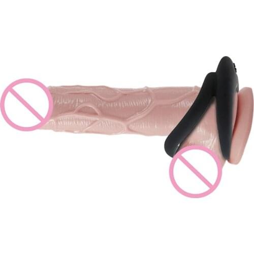 Reusable Dual Rings Penis Ring Sex Toys For Men Elastic Silicone Particle Cock Ring Delay Ejaculation Adult Toys adult sex toys