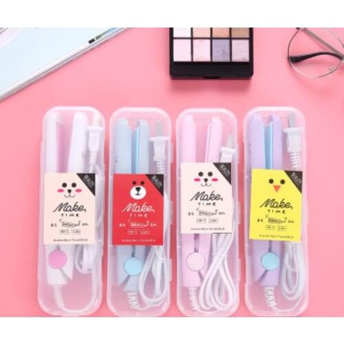 Cartoon mini hair stick small fresh wet wet hair curler home cute hair straightener electric plywood