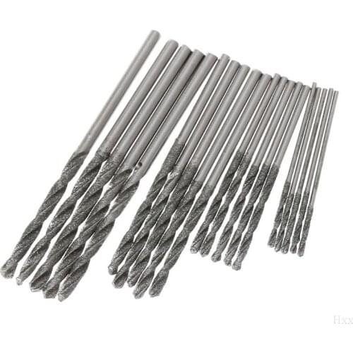 20Pcs 1mm 1.5mm 2mm 2.5mm Diamond Coated Twist Drill Bits Set For Glass Soft Metal Tile Stone