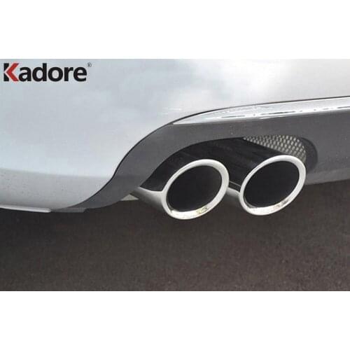 For Volkswagen Tiguan 2009 2010 2011 2012 2013 2014 2015 Stainless Steel Car Exhaust Muffler Tip Pipe End Pipes Silencer 2pcs