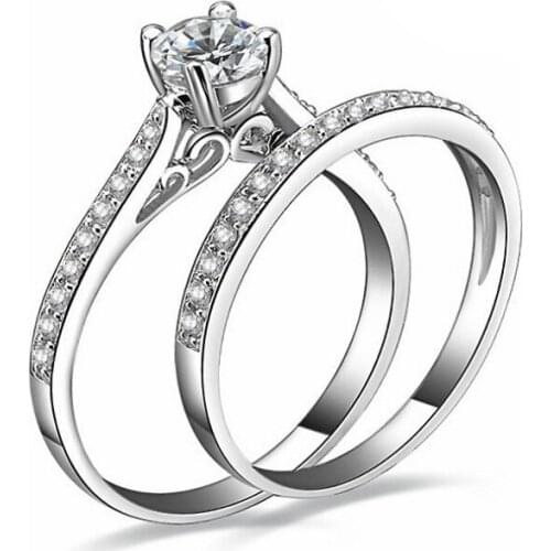 2021 New Ultra-flash crystal couple ring tenderness ring fashion jewelry ring to send his girlfriend to send his wife