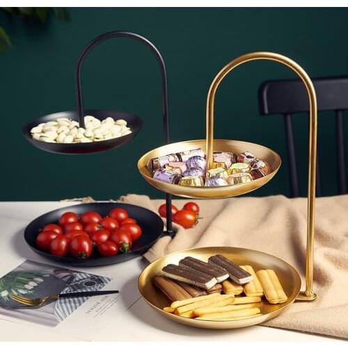 Nordic Snack Tray Metal Ornaments Home Livingroom Desk Candy Fruit Plates Decoration Coffee Table Storage Box Figurines Crafts