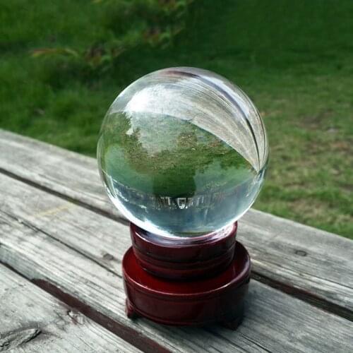 Ultra clear no air bubble 80mm crystal glass ball with stand ,magic props ball AAA quality