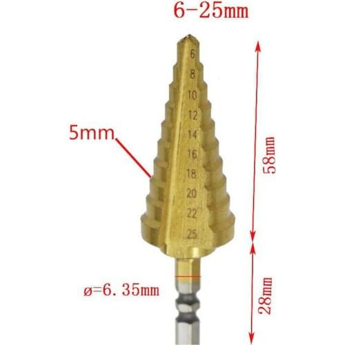 Straight Shank Ladder Pagoda Drill Step Drill Reaming 6-25 Lron Plate Drilling