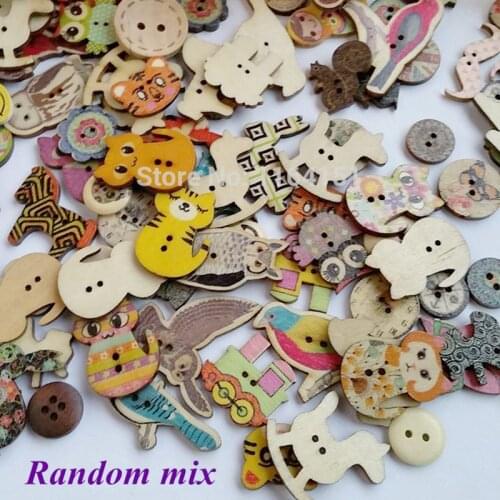 50pcs/lot 2 Holes Mixed Cartoons buttons for Scrapbooking Clothing Accessories Sewing Accessories Decorative Buttons