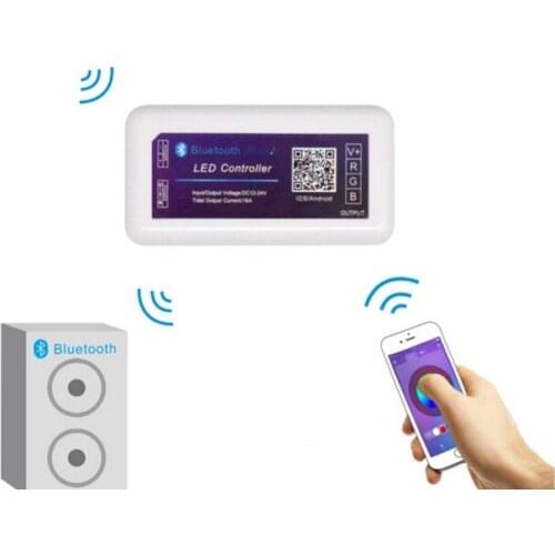 [Seven Neon]free DHL shipping DC12V-24V 18A Bluetooth Music 6A*3CH Wireless LED RGB strip controller output by IOS/Android APP