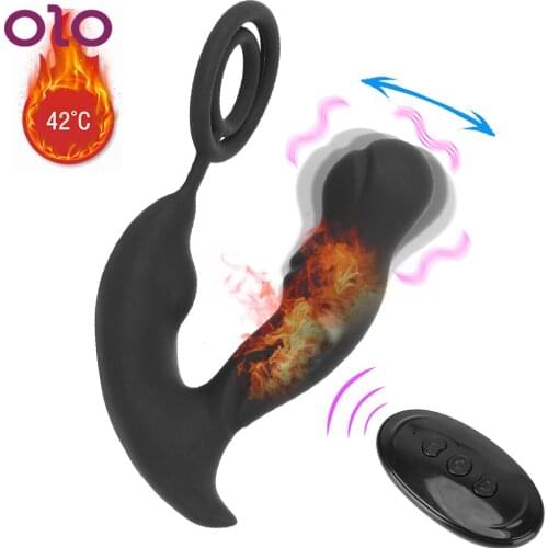 OLO Anal Vibrator Sex Toys For Men Dildo Butt Plug 10 Speed Prostate Massager with Penis Ring Rechargeable Delayed Ejaculation