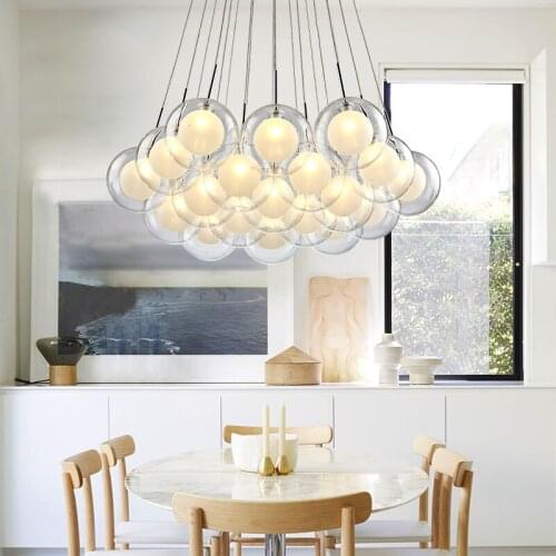 Modern LED chandelier lighting Nordic Glass ball Lamp living room hanging lights home deco dining room bedroom fixtures