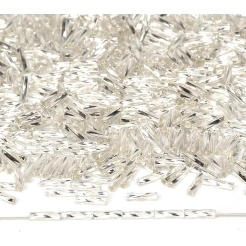Approx.2x6MM Twist Bugle Glass Beads Silver Beads Kralen Czech Bead Diy Charm Loose Spacer Beads for Jewelry Making Wholesale