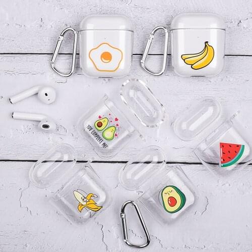 Thin Clear Hard PC Earphone Case For AirPods Cute Pattern Transparent Headphone Cover Cartoon Bluetooth Wireless Earphone Case
