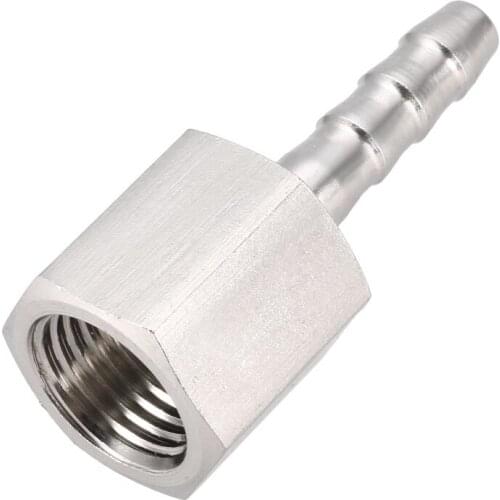 Uxcell 1Pcs Stainless Steel Barb Hose Fitting Connector Adapter 6mm Barbed X PT1/4 Female Pipe for air water fuel oil etc