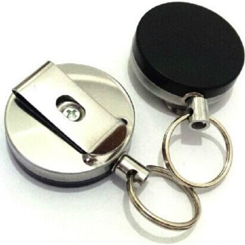 Retractable Pull Badge Reel Zinc Alloy ABS Plastic ID Lanyard Name Tag Card Badge Holder Reels Recoil Belt Key Ring Chain Clips