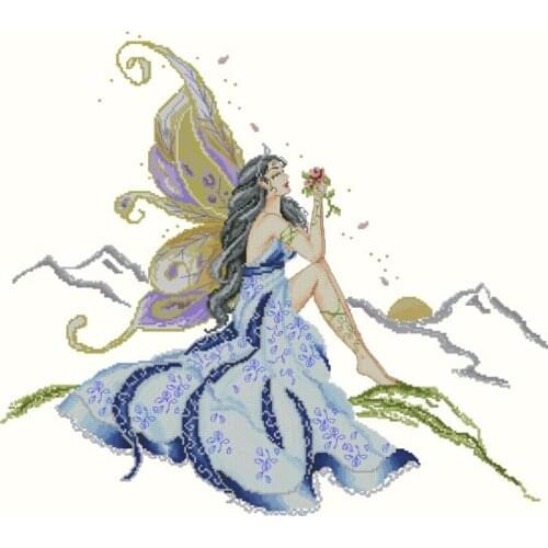 Manufacturer Embroidery The Fairy Counted Cross Stitch Patterns for Babies with 100% Cotton Floss & Free Shipping for Wall Decor