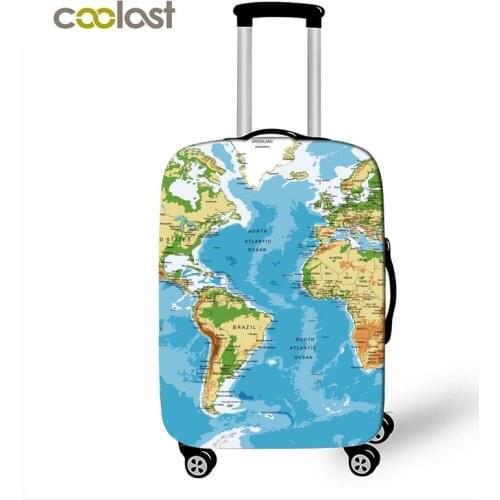 World map print luggage protective cover elastic anti-dust suitcase cover Travel Accessories trolley case cover for 18-32 inch