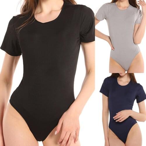 Women Sexy Body Short-Sleeve Bodysuit O-Neck Solid Color Bottoming Short Sleeve Jumpsuit Bodysuits Women Clothes кукла для сеска