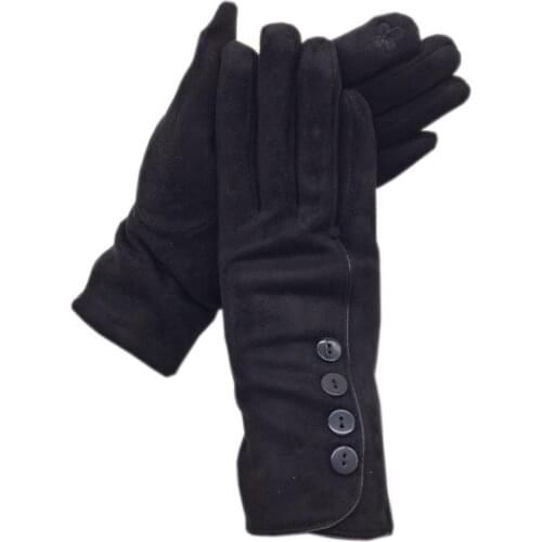 Winter ladies gloves 2020 new fashion suede thickened super soft touch screen winter gloves black beige dark blue brown sports r