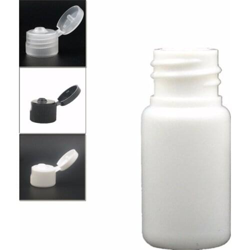 10ml empty Plastic Bottles, white PE bottle with black/transparent/white flip-top cap X 10