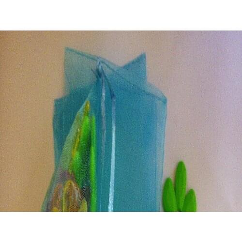 20*30cm 200pcs Organza Bag Lake Blue Drawstring bag jewelry packaging bags for tea/gift/food small transparent pouch Yarn bag