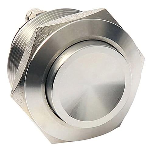 22mm Switch high round head Brass nickled screw terminal momentary 1NO stainless steel push button